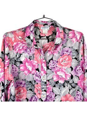 Vintage Levi Strauss Floral Button-Up Shirt Long Sleeve Size 16 Made In USA VGUC